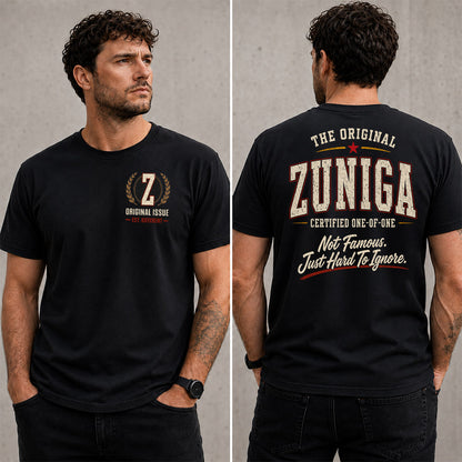 ZUNIGA W65-F6-168 – Personalized Original Issue Apparel “The Original NAME Certified One-of-One"