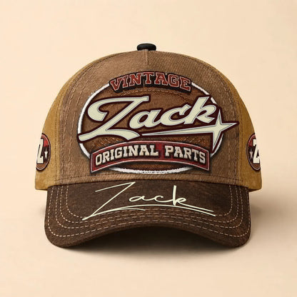 ZACK TC02 HH79  Personalized Name Baseball Cap, Vintage Retro Hat, Custom Gift for Him & Her