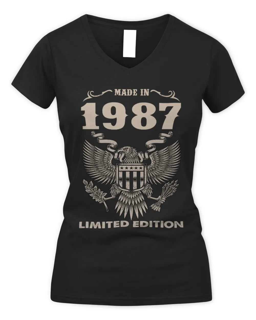 1987 HH89-K2 – Classic Birth Year Limited Edition T-Shirt - Women's V-Neck T-Shirt - Black