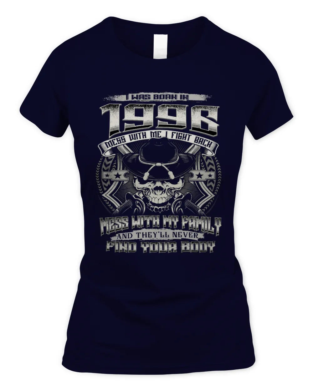1996 HH89-K2 – T-shirt – Theme: "Birth Year – Family Always Protects" - Women's Standard T-Shirt - Navy