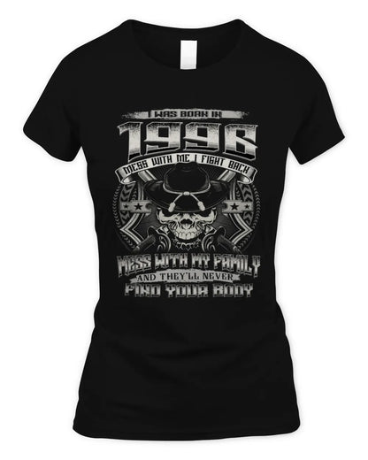 1996 HH89-K2 – T-shirt – Theme: "Birth Year – Family Always Protects" - Women's Standard T-Shirt - Black