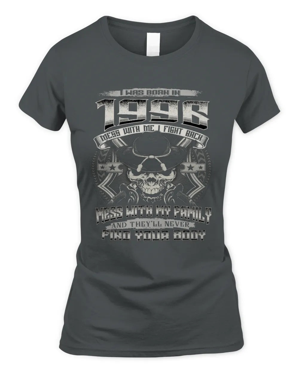 1996 HH89-K2 – T-shirt – Theme: "Birth Year – Family Always Protects" - Women's Standard T-Shirt - Charcoal
