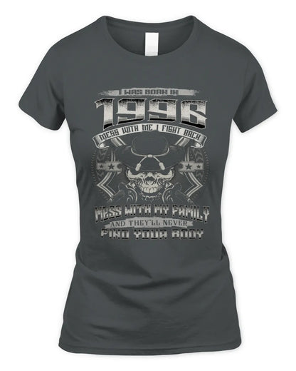 1996 HH89-K2 – T-shirt – Theme: "Birth Year – Family Always Protects" - Women's Standard T-Shirt - Charcoal
