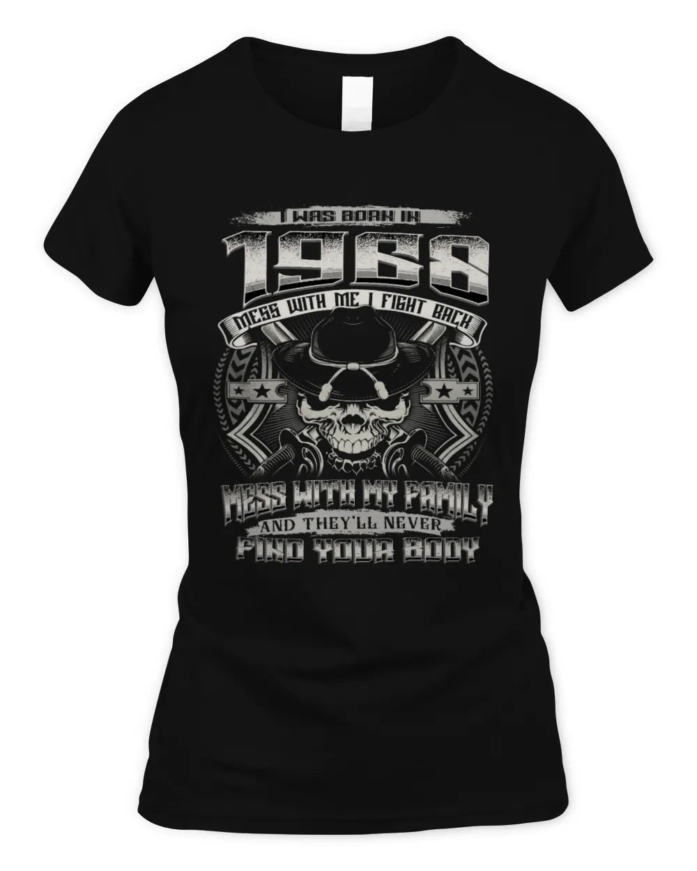 1968 HH89-K2 – T-shirt – Theme: "Birth Year – Family Always Protects" - Women's Standard T-Shirt - Black
