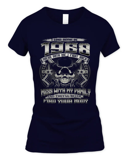 1968 HH89-K2 – T-shirt – Theme: "Birth Year – Family Always Protects" - Women's Standard T-Shirt - Navy
