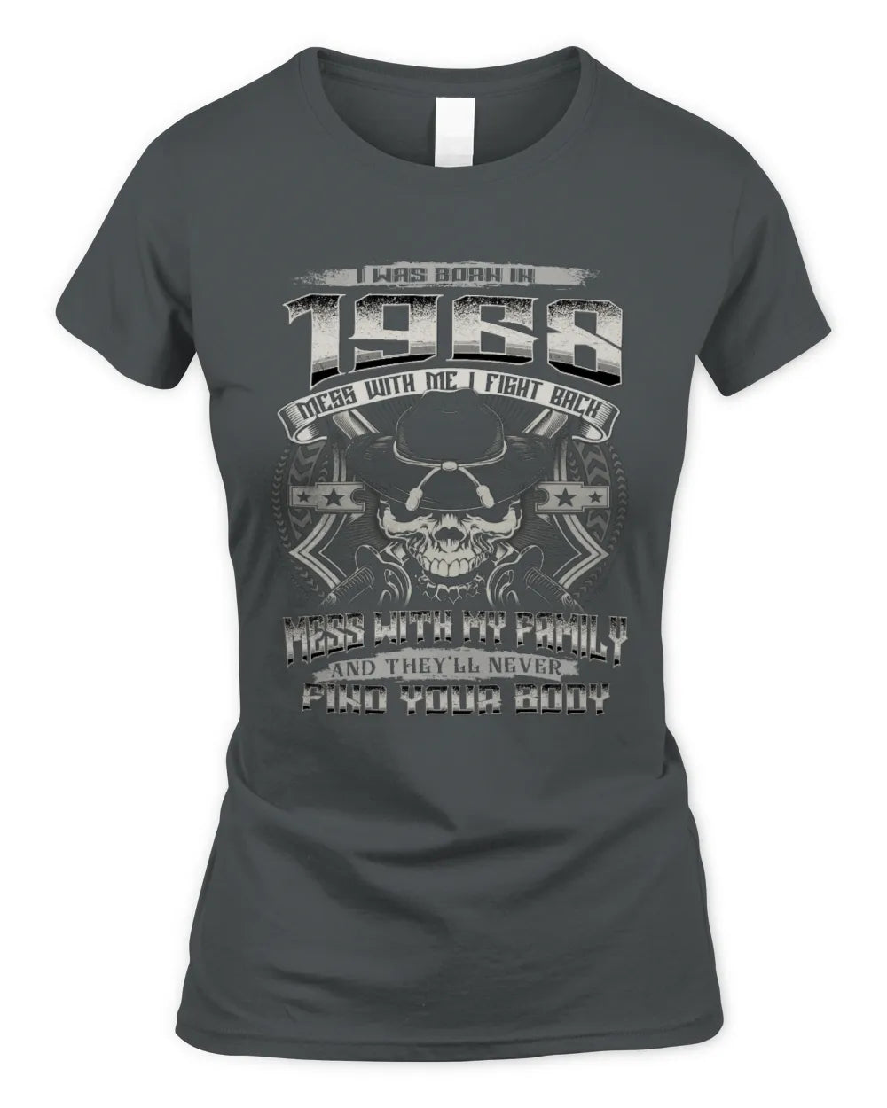 1968 HH89-K2 – T-shirt – Theme: "Birth Year – Family Always Protects" - Women's Standard T-Shirt - Charcoal