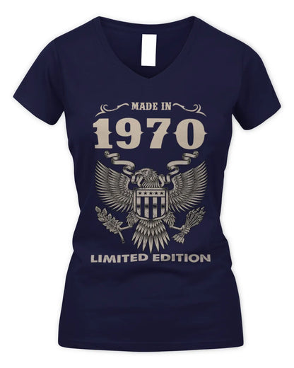 1970 HH89-K2 – Classic Birth Year Limited Edition T-Shirt - Women's V-Neck T-Shirt - Navy