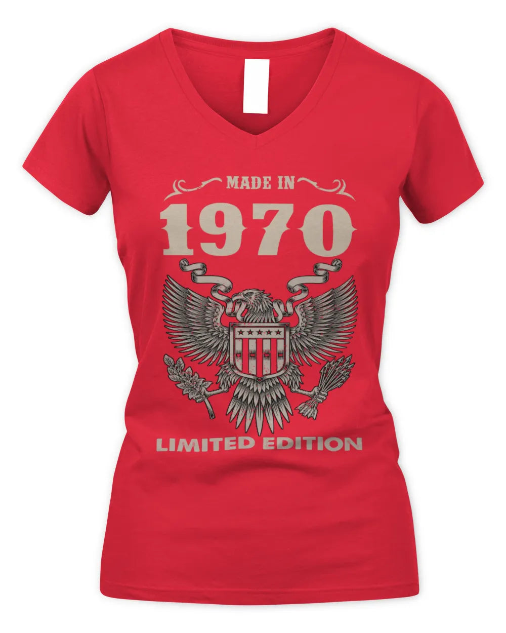 1970 HH89-K2 – Classic Birth Year Limited Edition T-Shirt - Women's V-Neck T-Shirt - Red