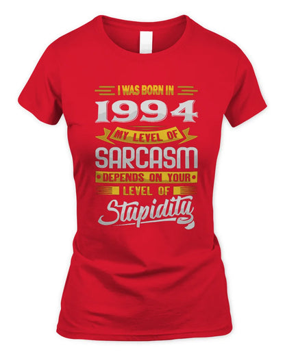 1994 HH88-K2 – Funny Birth Year Sarcasm Quote T-Shirt - Women's Standard T-Shirt - Red