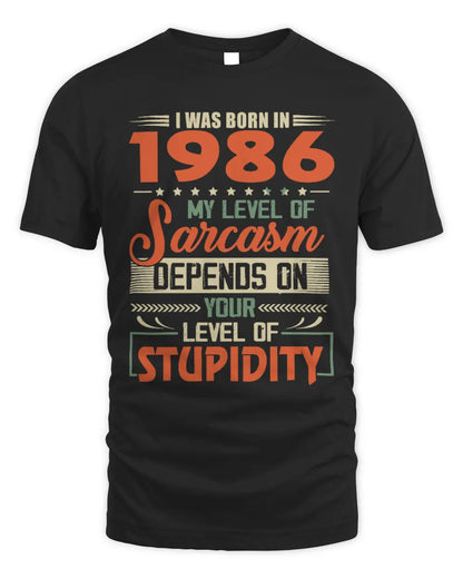1986 HH89-K2 – Vintage Born to Be Sarcastic T-Shirt - Unisex Standard T-Shirt - Black