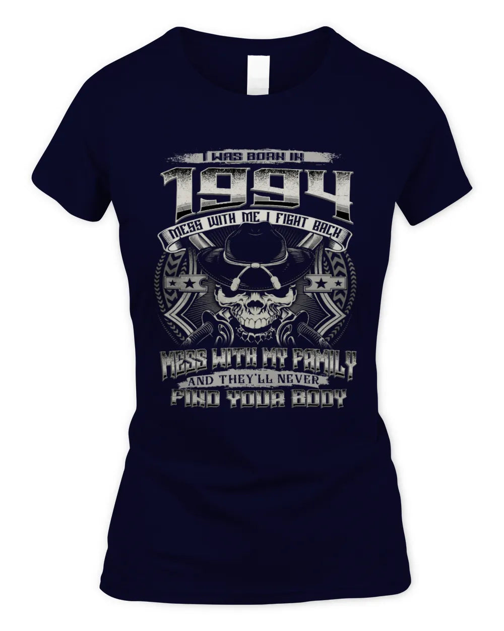 1994 HH89-K2 – T-shirt – Theme: "Birth Year – Family Always Protects" - Women's Standard T-Shirt - Navy