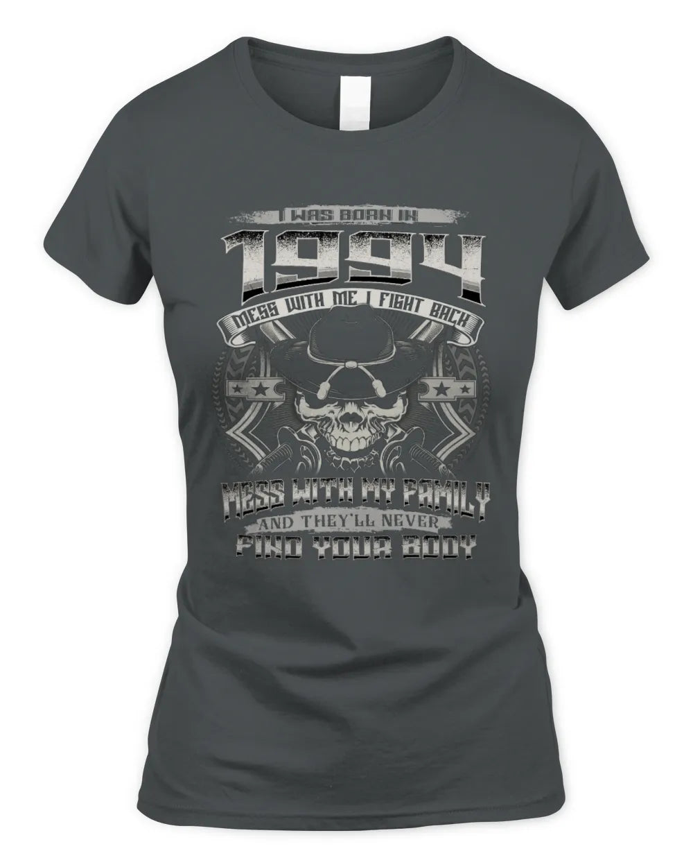 1994 HH89-K2 – T-shirt – Theme: "Birth Year – Family Always Protects" - Women's Standard T-Shirt - Charcoal