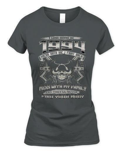 1994 HH89-K2 – T-shirt – Theme: "Birth Year – Family Always Protects" - Women's Standard T-Shirt - Charcoal
