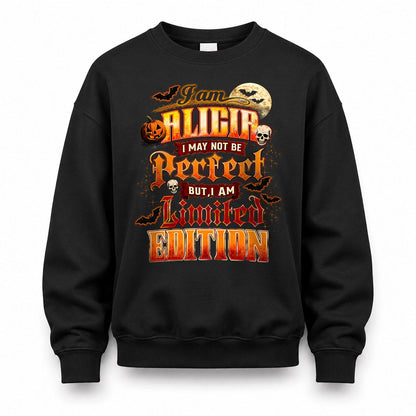 ALICIA HH-F008 – Personalized Name Halloween Shirt – “I May Not Be Perfect, But I Am Limited Edition” Custom Apparel