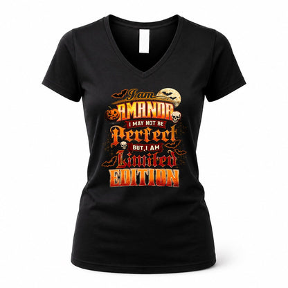 AMANDA HH-F008 – Personalized Name Halloween Shirt – “I May Not Be Perfect, But I Am Limited Edition” Custom Apparel