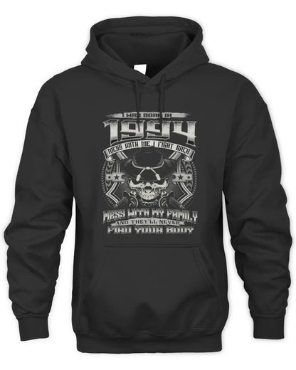 1994 HH89-K2 – T-shirt – Theme: "Birth Year – Family Always Protects" - Unisex Hoodie - Black