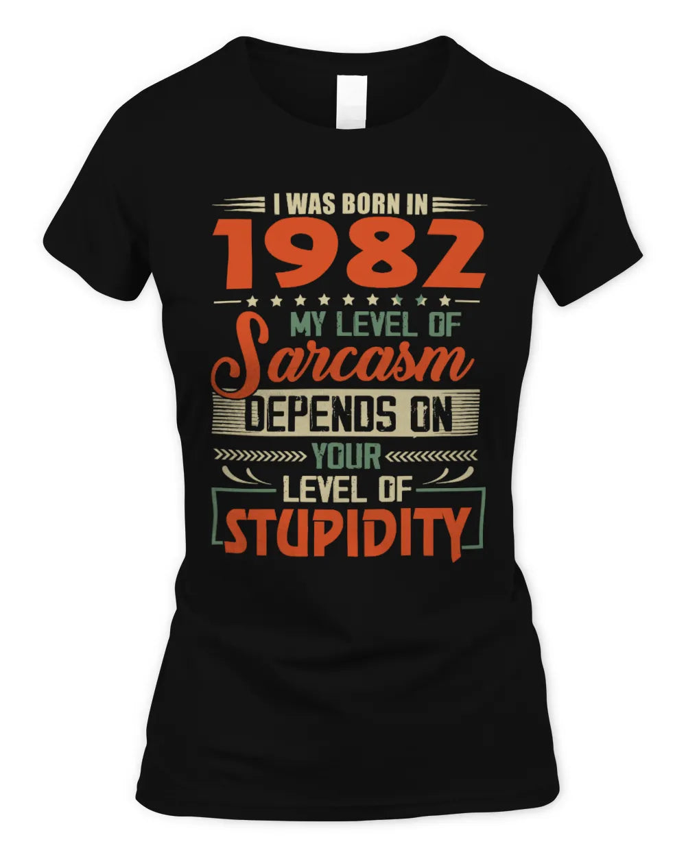 1982 HH89-K2 – Vintage Born to Be Sarcastic T-Shirt - Women's Standard T-Shirt - Black
