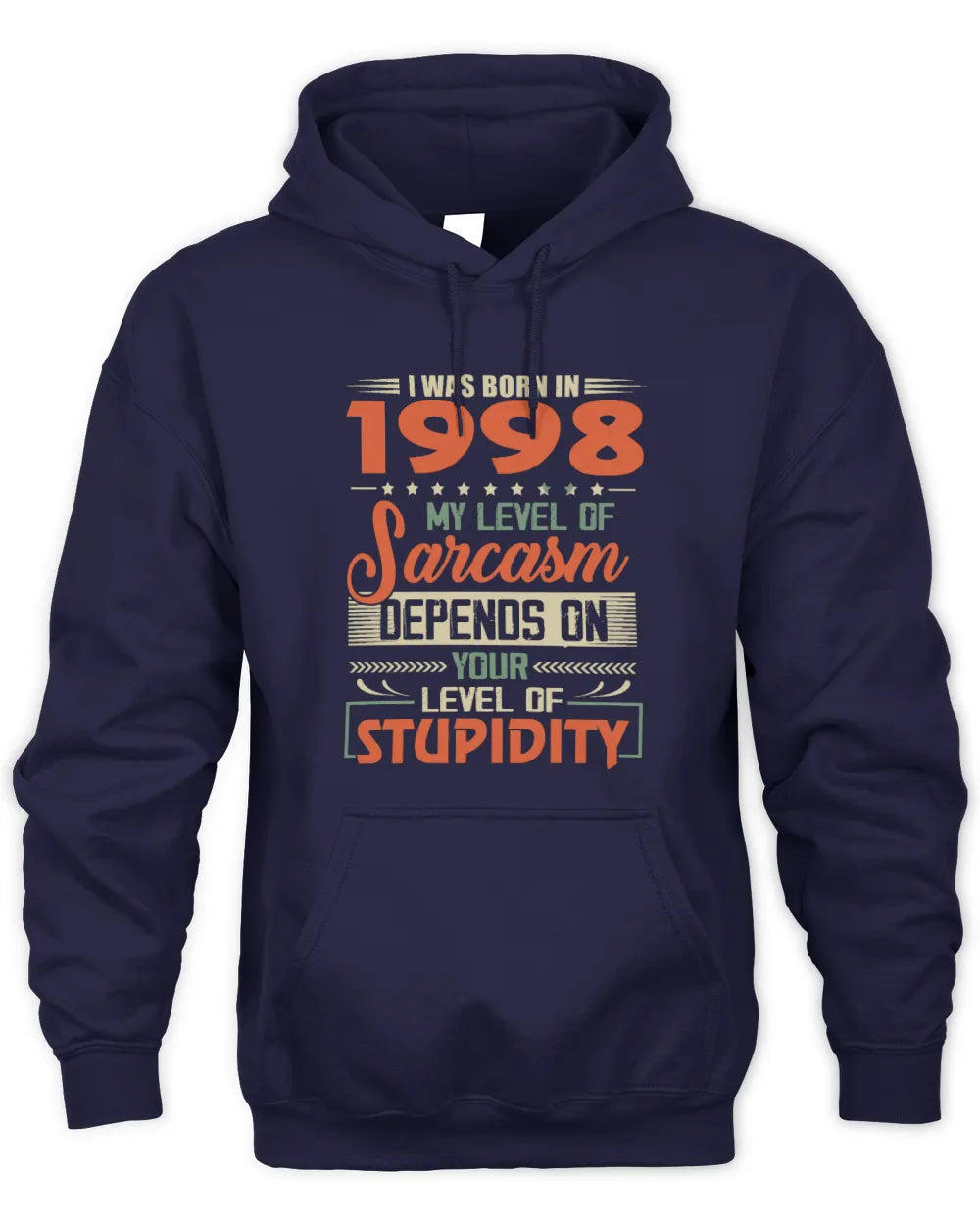 1998 HH89-K2 – Vintage Born to Be Sarcastic T-Shirt - Unisex Hoodie - Navy