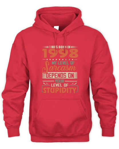 1998 HH89-K2 – Vintage Born to Be Sarcastic T-Shirt - Unisex Hoodie - Red