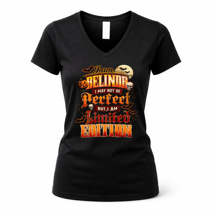 BELINDA HH-F008 – Personalized Name Halloween Shirt – “I May Not Be Perfect, But I Am Limited Edition” Custom Apparel