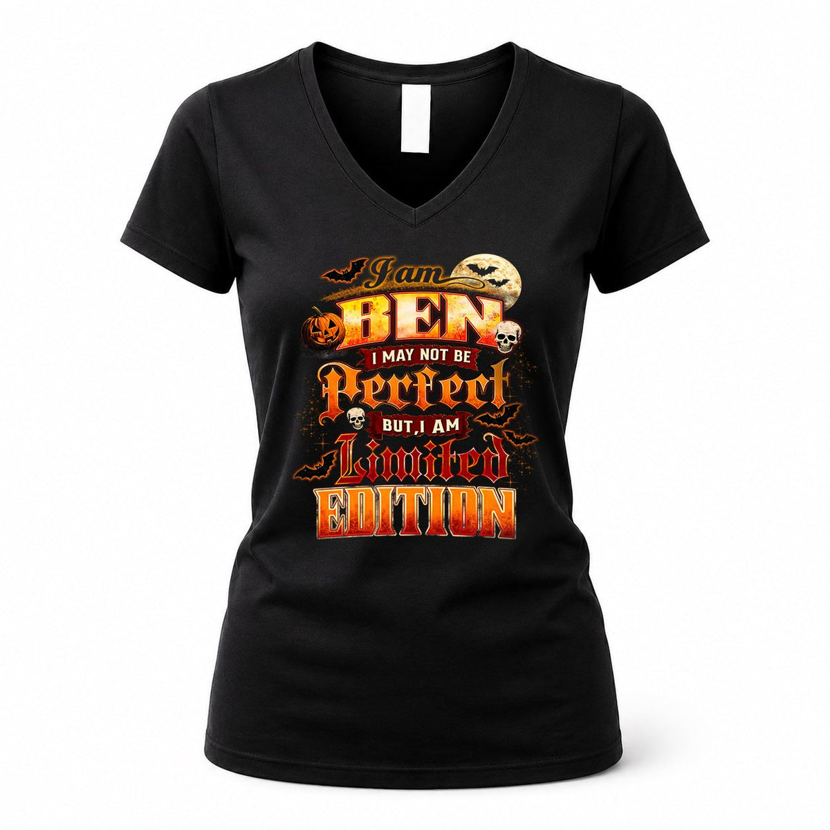 BEN HH-F008 – Personalized Name Halloween Shirt – “I May Not Be Perfect, But I Am Limited Edition” Custom Apparel