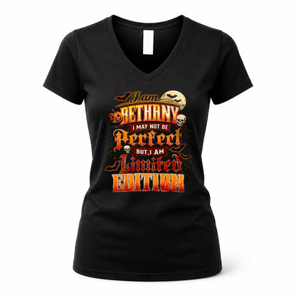 BETHANY HH-F008 – Personalized Name Halloween Shirt – “I May Not Be Perfect, But I Am Limited Edition” Custom Apparel