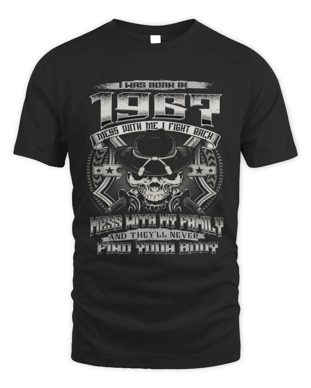 1967 HH89-K2 – T-shirt – Theme: "Birth Year – Family Always Protects" - Unisex Standard T-Shirt - Black