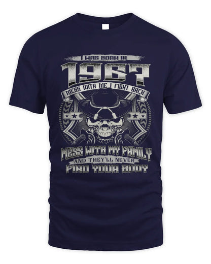 1967 HH89-K2 – T-shirt – Theme: "Birth Year – Family Always Protects" - Unisex Standard T-Shirt - Navy
