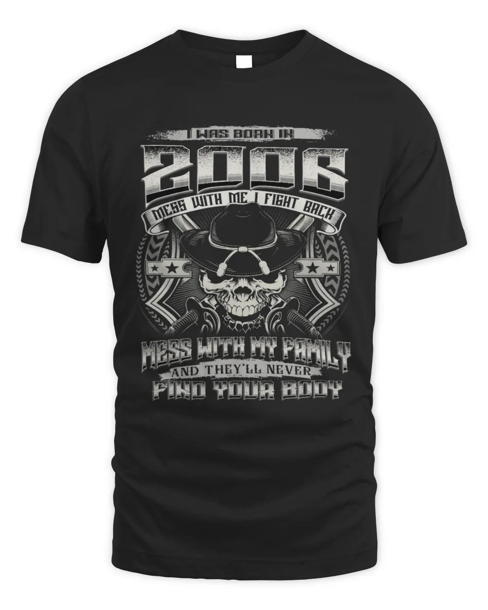 2006 HH89-K2 – T-shirt – Theme: "Birth Year – Family Always Protects" - Unisex Standard T-Shirt - Black