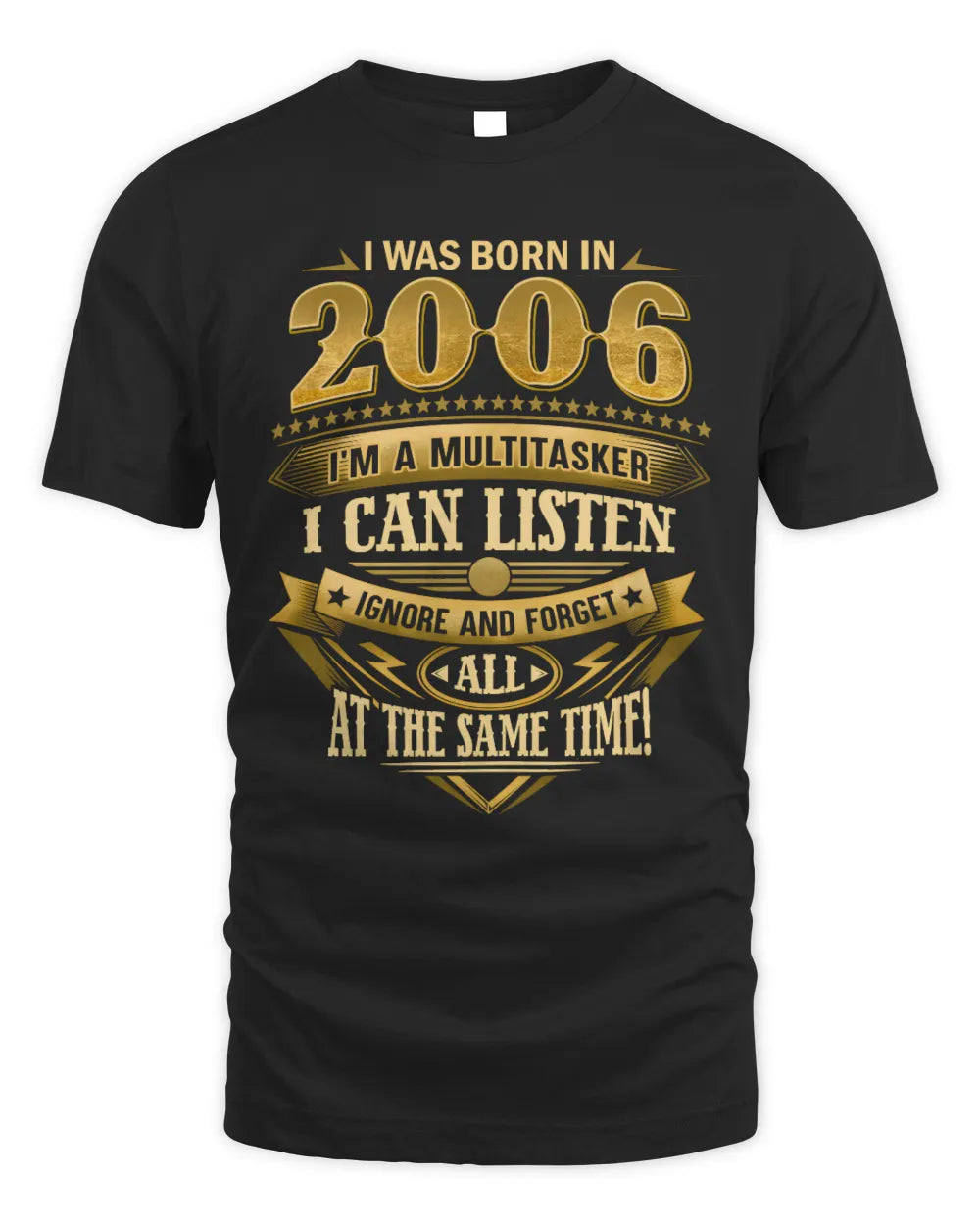 2006 HH89-K2 – Funny Birth Year Multitasker Quote T-Shirt - Unisex Standard T-Shirt - Black