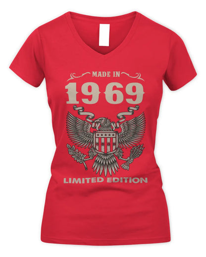 1969 HH89-K2 – Classic Birth Year Limited Edition T-Shirt - Women's V-Neck T-Shirt - Red