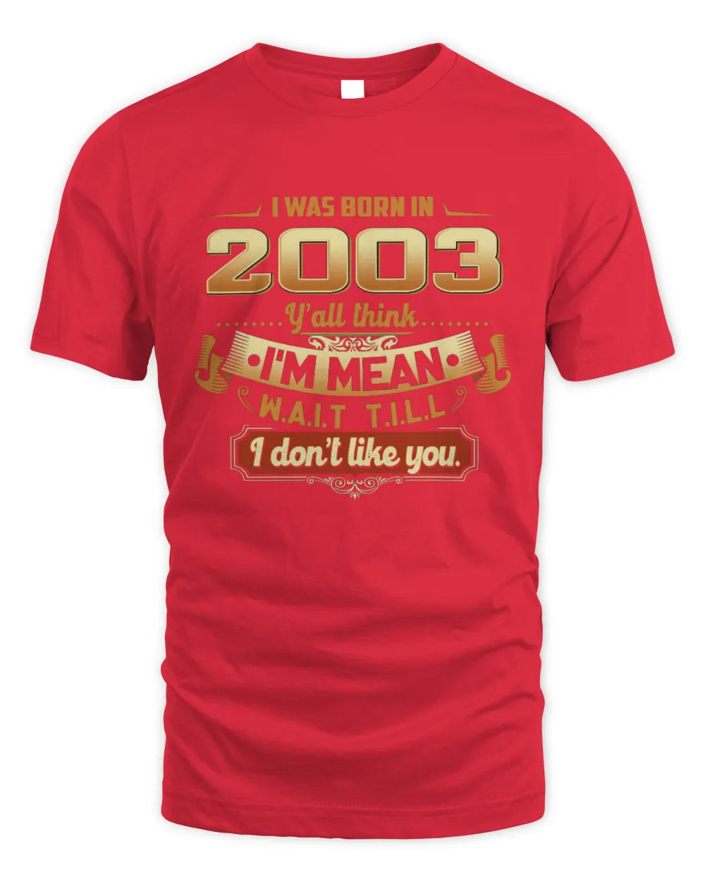2003 HH89-K2 – Funny Birth Year Attitude Quote T-Shirt - Unisex Standard T-Shirt - Red