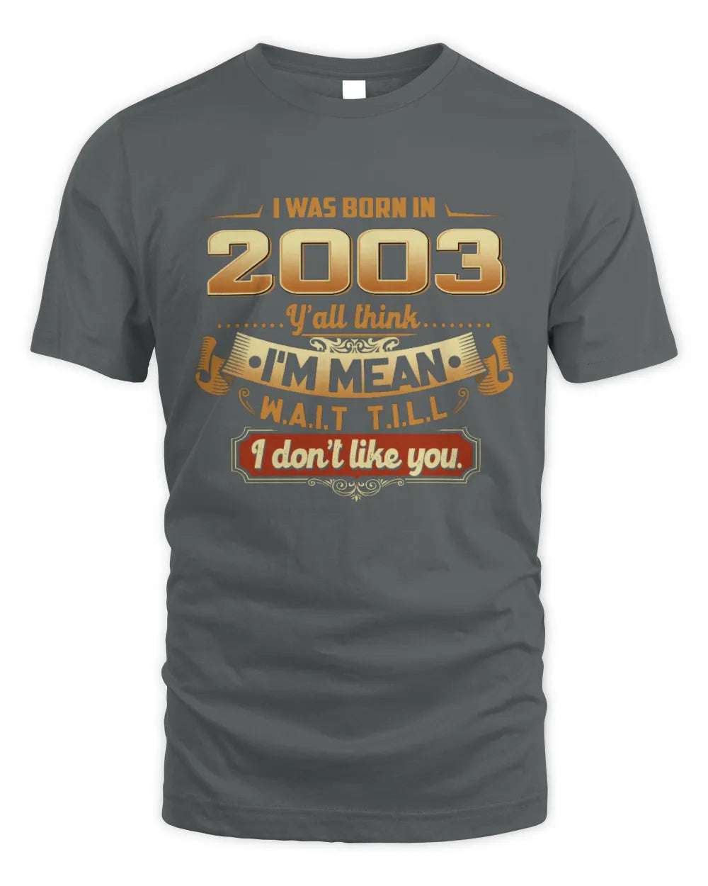 2003 HH89-K2 – Funny Birth Year Attitude Quote T-Shirt - Unisex Standard T-Shirt - Charcoal