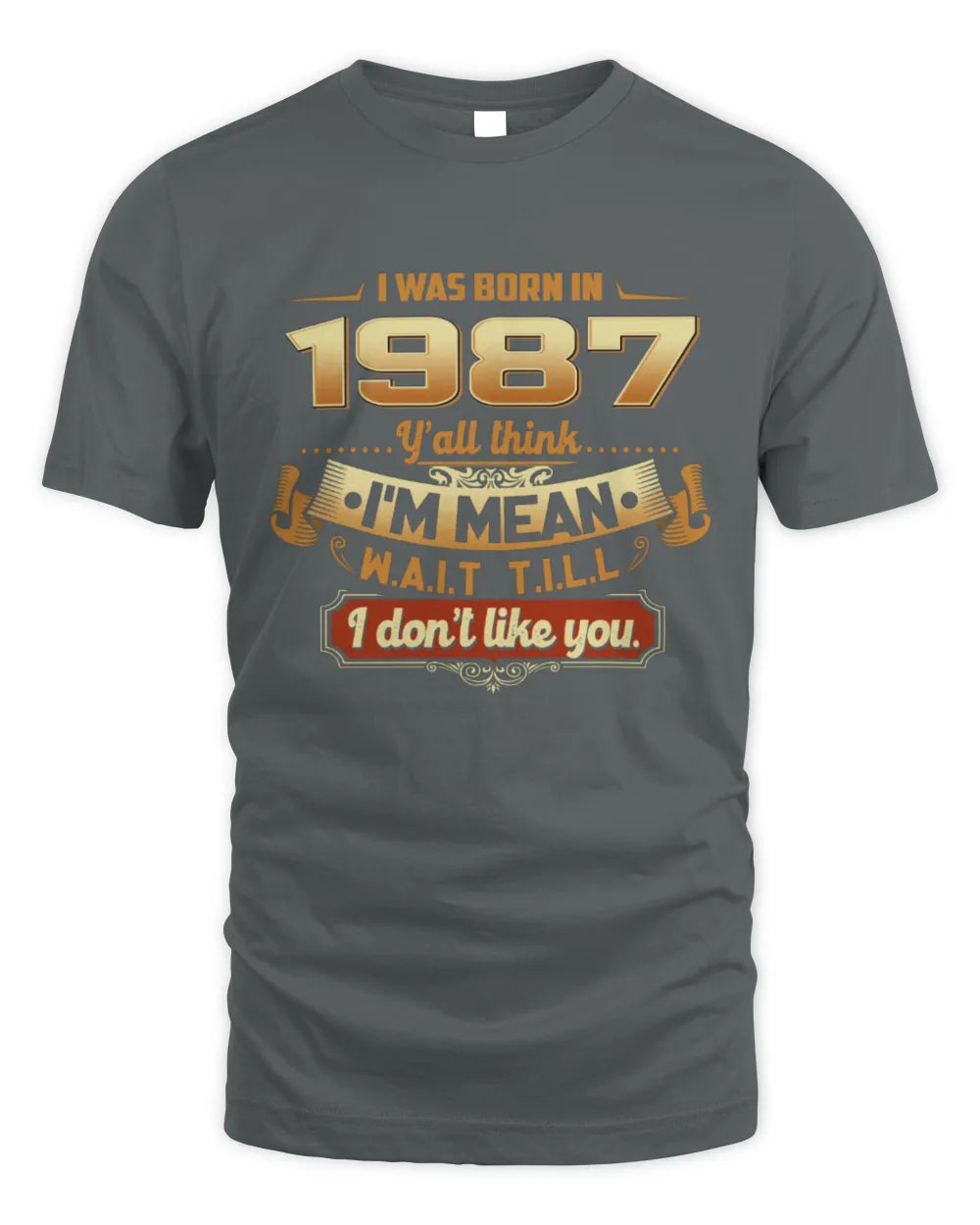 1987 HH89-K2 – Funny Birth Year Attitude Quote T-Shirt - Unisex Standard T-Shirt - Charcoal