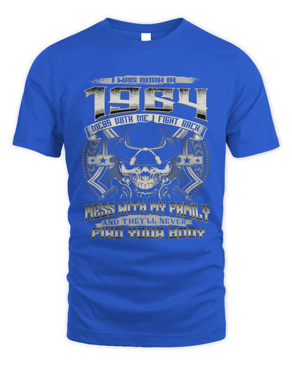 1964 HH89-K2 – T-shirt – Theme: "Birth Year – Family Always Protects" - Unisex Standard T-Shirt - Royal