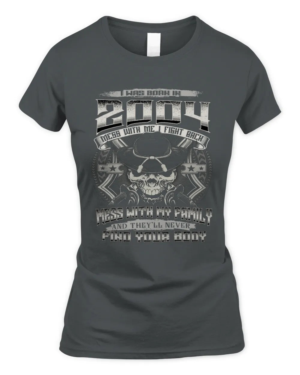 2004 HH89-K2 – T-shirt – Theme: "Birth Year – Family Always Protects" - Women's Standard T-Shirt - Charcoal