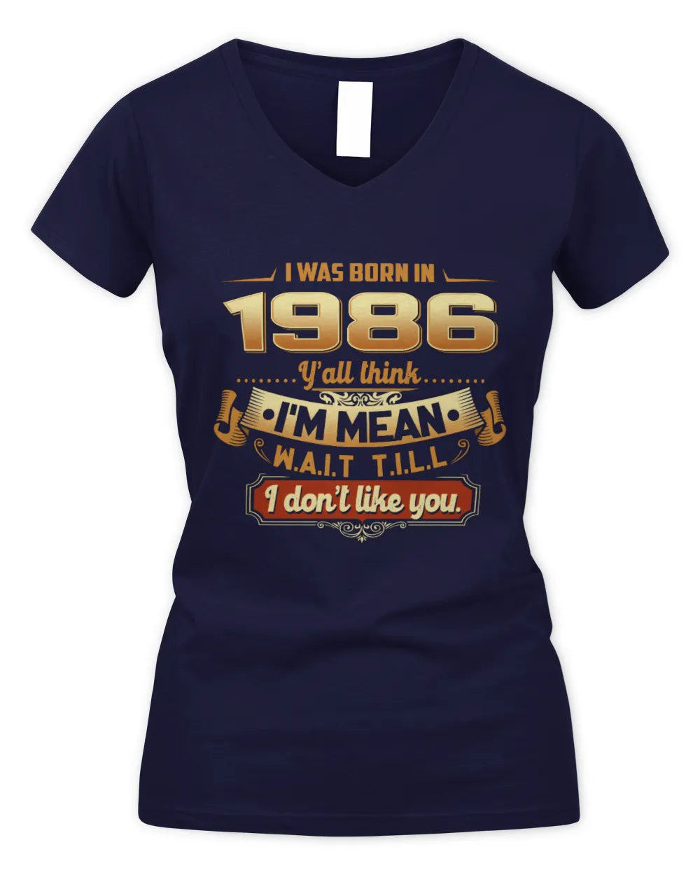 1986 HH89-K2 – Funny Birth Year Attitude Quote T-Shirt - Women's V-Neck T-Shirt - Navy
