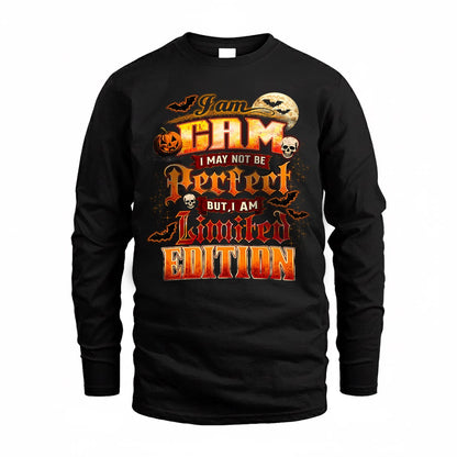 CAM HH-F008 – Personalized Name Halloween Shirt – “I May Not Be Perfect, But I Am Limited Edition” Custom Apparel