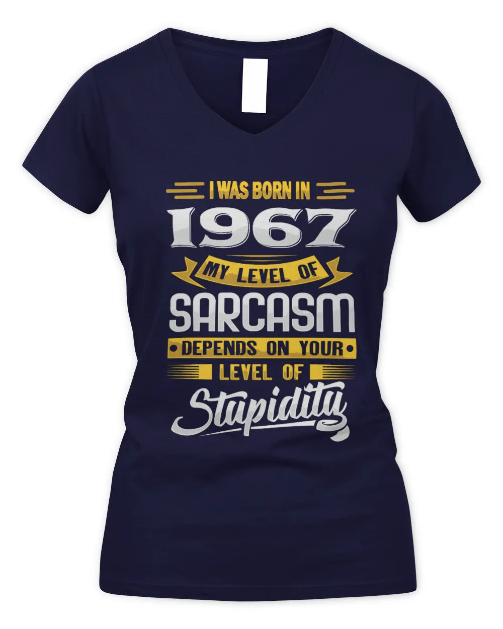 1967 HH88-K2 – Funny Birth Year Sarcasm Quote T-Shirt - Women's V-Neck T-Shirt - Navy