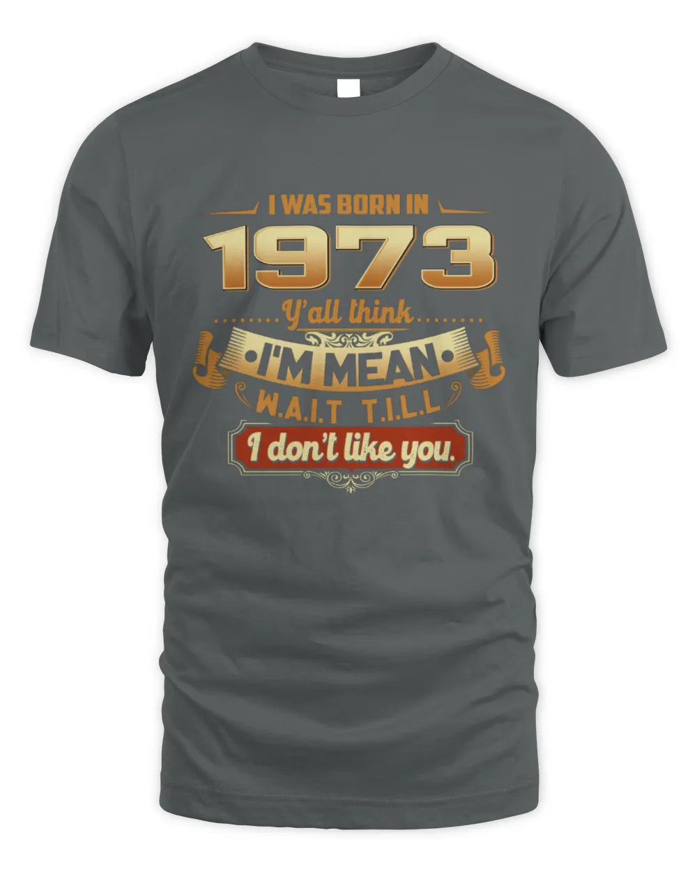 1973 HH89-K2 – Funny Birth Year Attitude Quote T-Shirt - Unisex Standard T-Shirt - Charcoal