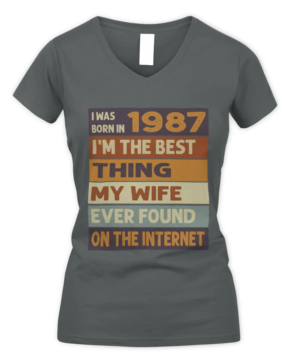 1987 HH89-K2 – Funny Birth Year Wife Quote T-Shirt - Women's V-Neck T-Shirt - Charcoal