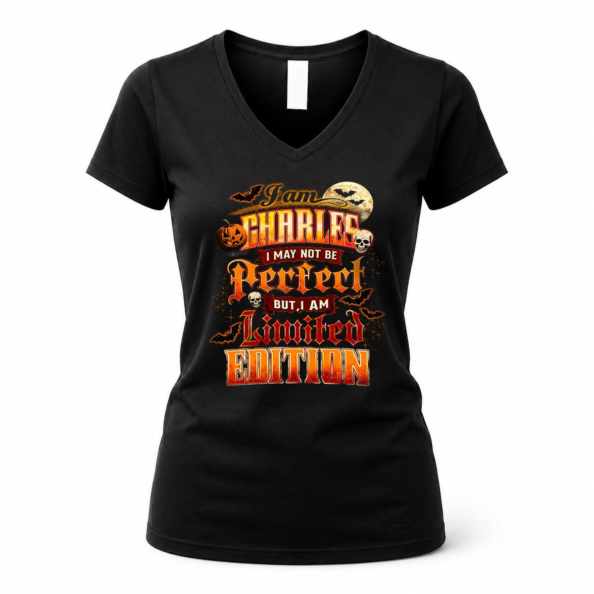 CHARLES HH-F008 – Personalized Name Halloween Shirt – “I May Not Be Perfect, But I Am Limited Edition” Custom Apparel