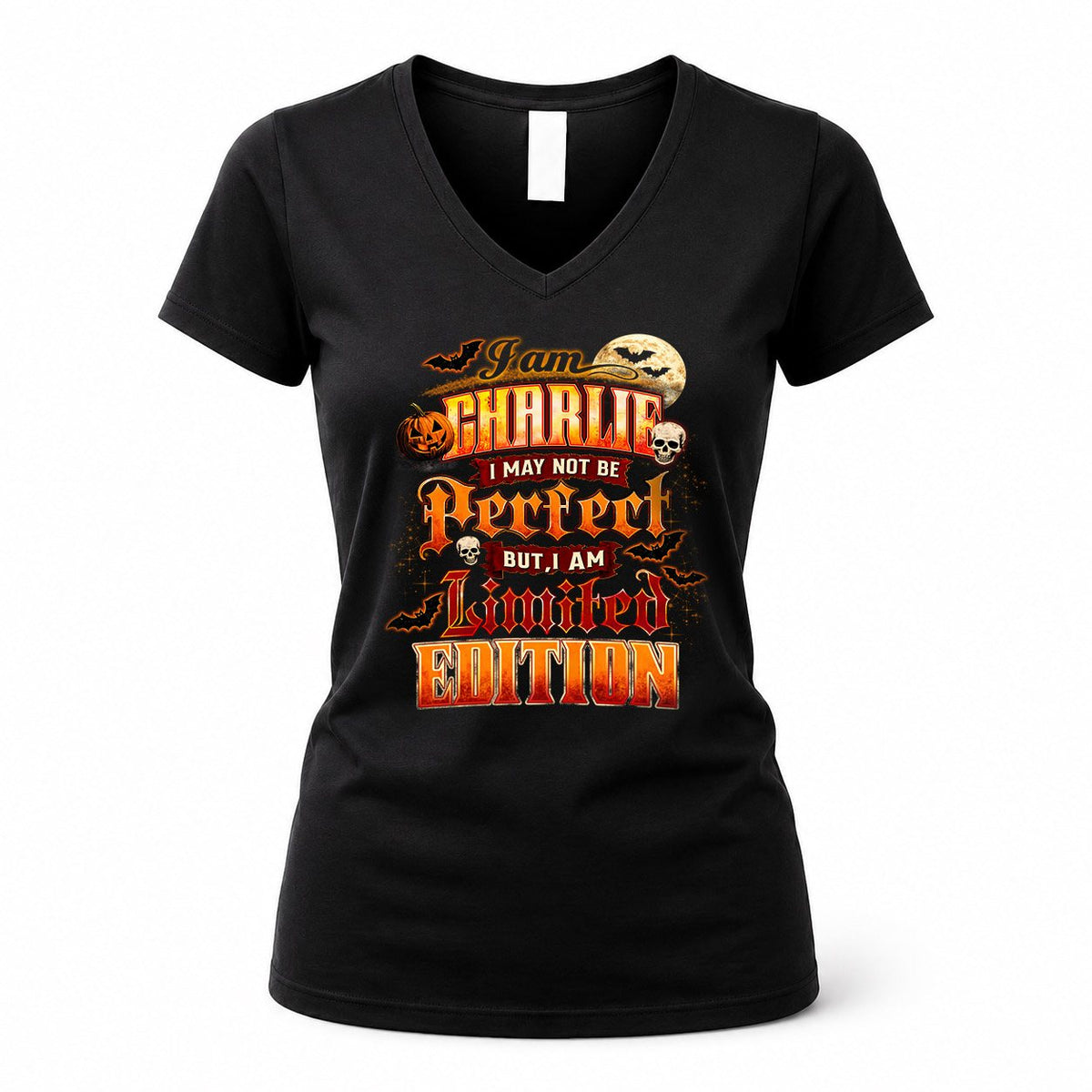 CHARLIE HH-F008 – Personalized Name Halloween Shirt – “I May Not Be Perfect, But I Am Limited Edition” Custom Apparel