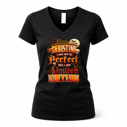 CHRISTINA HH-F008 – Personalized Name Halloween Shirt – “I May Not Be Perfect, But I Am Limited Edition” Custom Apparel