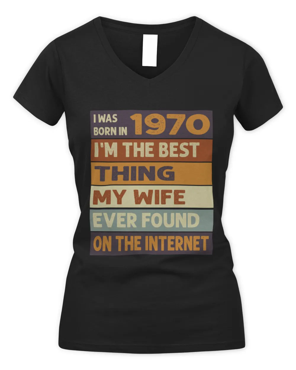 1970 HH89-K2 – Funny Birth Year Wife Quote T-Shirt - Women's V-Neck T-Shirt - Black