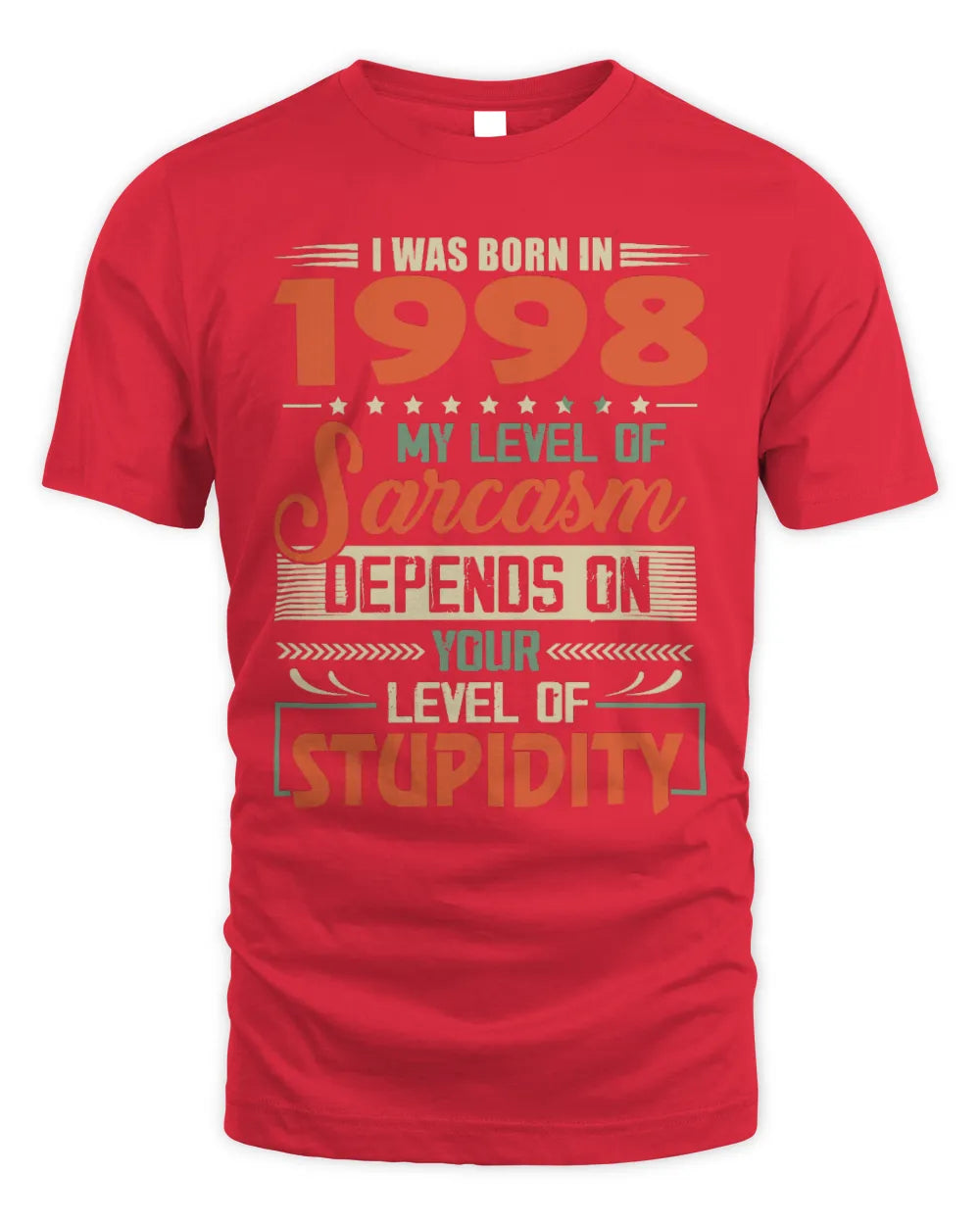 1998 HH89-K2 – Vintage Born to Be Sarcastic T-Shirt - Unisex Standard T-Shirt - Red