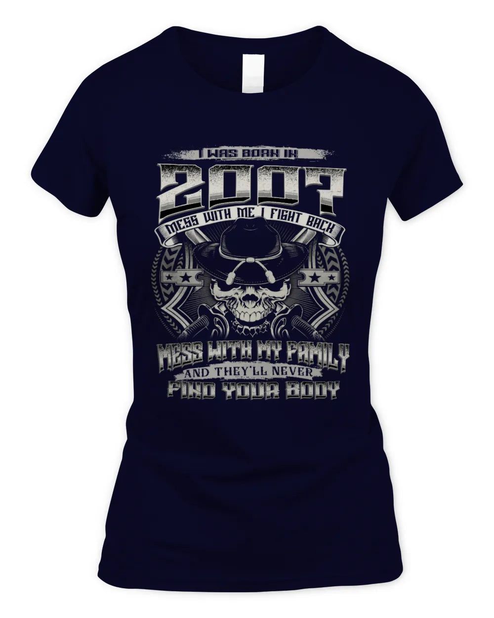 2007 HH89-K2 – T-shirt – Theme: "Birth Year – Family Always Protects" - Women's Standard T-Shirt - Navy