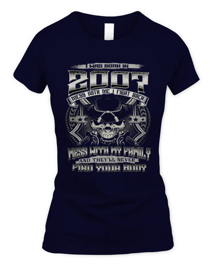 2007 HH89-K2 – T-shirt – Theme: "Birth Year – Family Always Protects" - Women's Standard T-Shirt - Navy