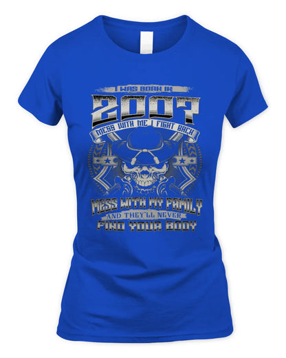 2007 HH89-K2 – T-shirt – Theme: "Birth Year – Family Always Protects" - Women's Standard T-Shirt - Royal
