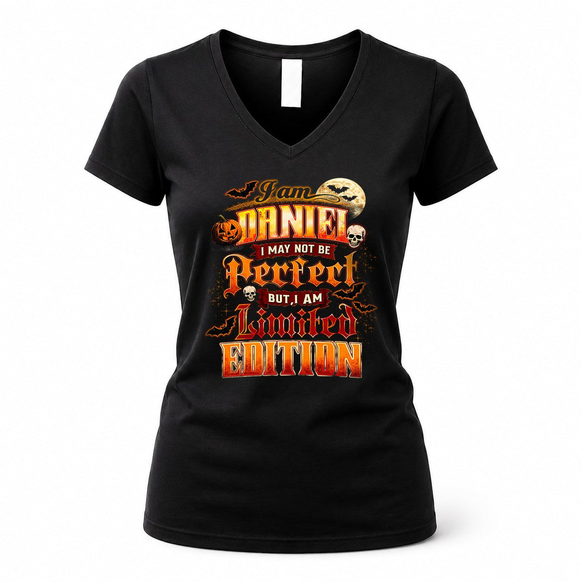 DANIEL HH-F008 – Personalized Name Halloween Shirt – “I May Not Be Perfect, But I Am Limited Edition” Custom Apparel